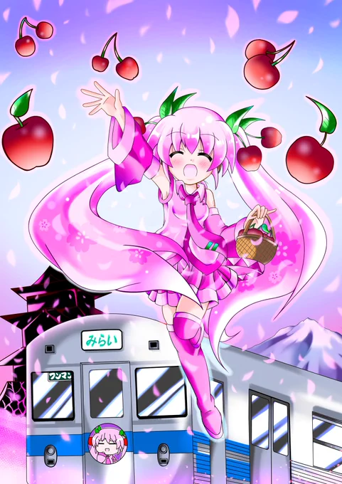 鉄道とミクさん。そして今も鉄道車両を描いてます。桜ミクさんから順に鉄道車両を描いてますが、自分の中では進化していると思います…たぶんwそして今日も鉄道車両を描いてます。#鉄道150周年#鉄道の日#初音ミク 