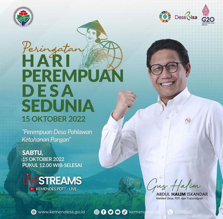 Selamat dan Sukses atas Peringatan Hari Perempuan Desa 
#PerempuanDesa
<a href="/jokowi/">Joko Widodo</a> 
<a href="/halimiskandarnu/">ABDUL HALIM ISKANDAR</a>
@Kemendespdtt
<a href="/malik_haramain/">malikharamain</a>
<a href="/imansyukri/">Iman Sukri</a>
<a href="/taufikmadjid71/">IG : taufik.madjid</a>
@yusradaridesa 
<a href="/azzameldzikrie/">#SantriIndonesia</a> 
<a href="/tppkemendes/">TPP KEMENDES</a> 
<a href="/tpp_provKalsel/">tpp.provinsi_kalsel</a>
#PerempuanDesa