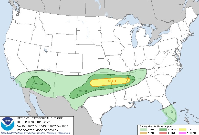 NWS Storm Prediction Center on Twitter "1236am CDT SPC Day1 Outlook