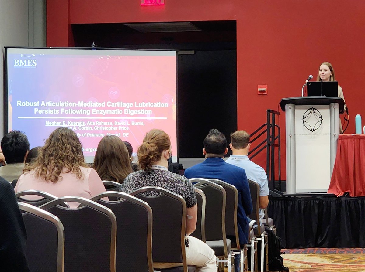 udbme's tweet photo. Insights into cartilage lubrication and degradability at #BMES2022 #udbme https://t.co/omlrmca1rB