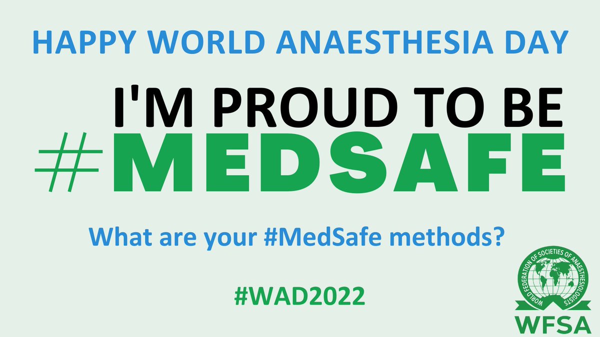 Resources you can use tomorrow for #WorldAnaesthesiaday22... 👉 Post them alongside your #MedSafe photobooth snap boothco.vbth.app/WFSAHQ22 and a medication safety tip! Share to social media with the hashtags #MedSafe #WAD22 #WorldAnesthesiaDay22