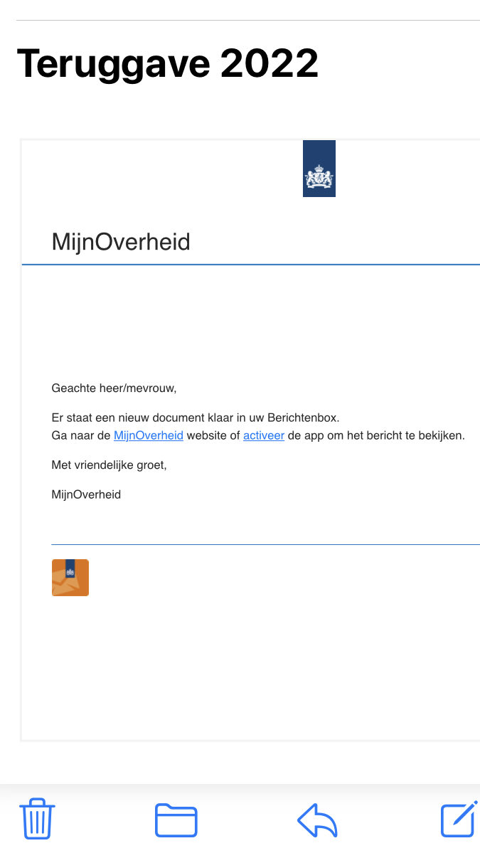 Valse e-mail. Trap er niet in.