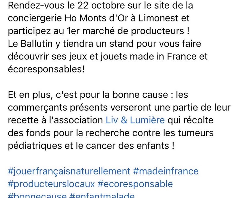 Un Grand Merci HO Monts d'Or - Conciergerie privée &amp; épicerie fine, aux producteurs et artisans de soutenir les projets destinés aux enfants malades 🎗️