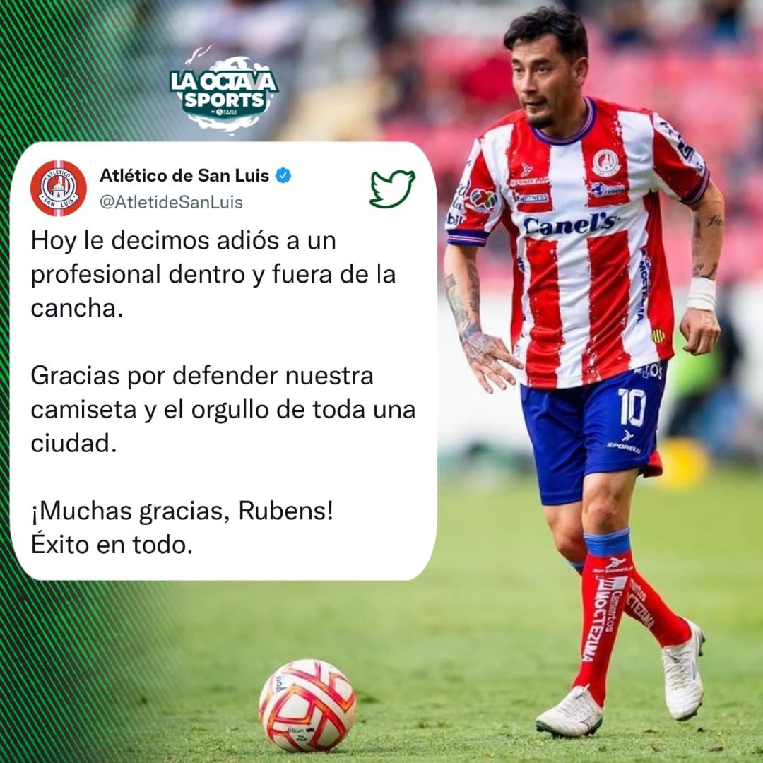 laoctavasports's tweet photo. SE VA DEL SAN LUIS 👏🏽‼️

Rubens Sambueza ya no será jugador del conjunto potosino 🥺

¿Se acabó la aventura del ‘Sambu’ en la LigaMX? 😢

#TeDaMásEmociones #SanLuis #Sambu #LigaMX https://t.co/kTJLoVB5lN
