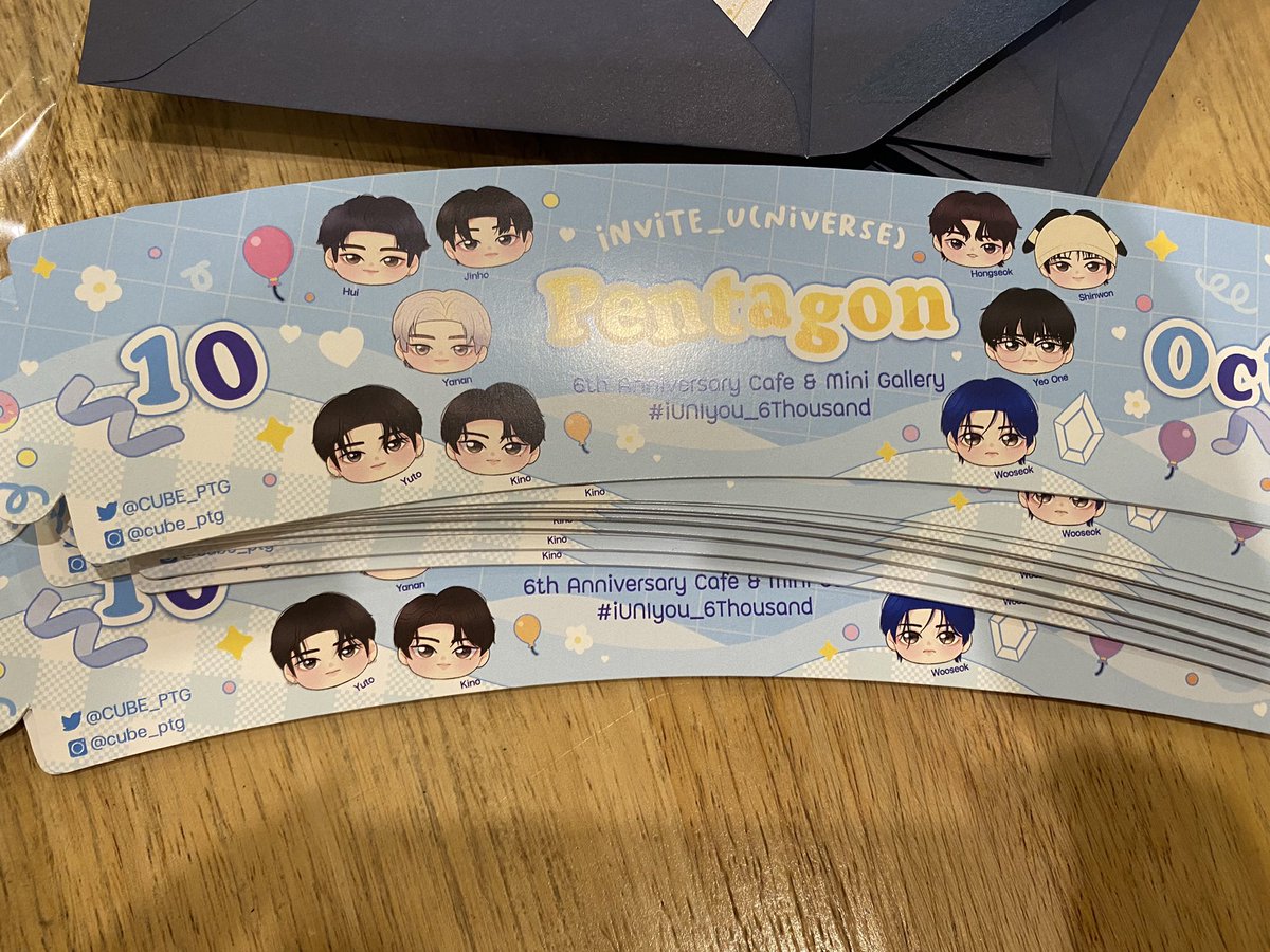 pentagon_free's tweet photo. และที่ขาดไม่ได้เลย ขอบคุณการออกแบบสวยๆ โปสเตอร์งาน การ์ด Invitation Card และครอบแก้ว จากร้าน @jjwowox____ 

และภาพวาดการ์ตูนน่ารักๆ จากการวาดของ @adariastudies https://t.co/VO9RdEdOYS
