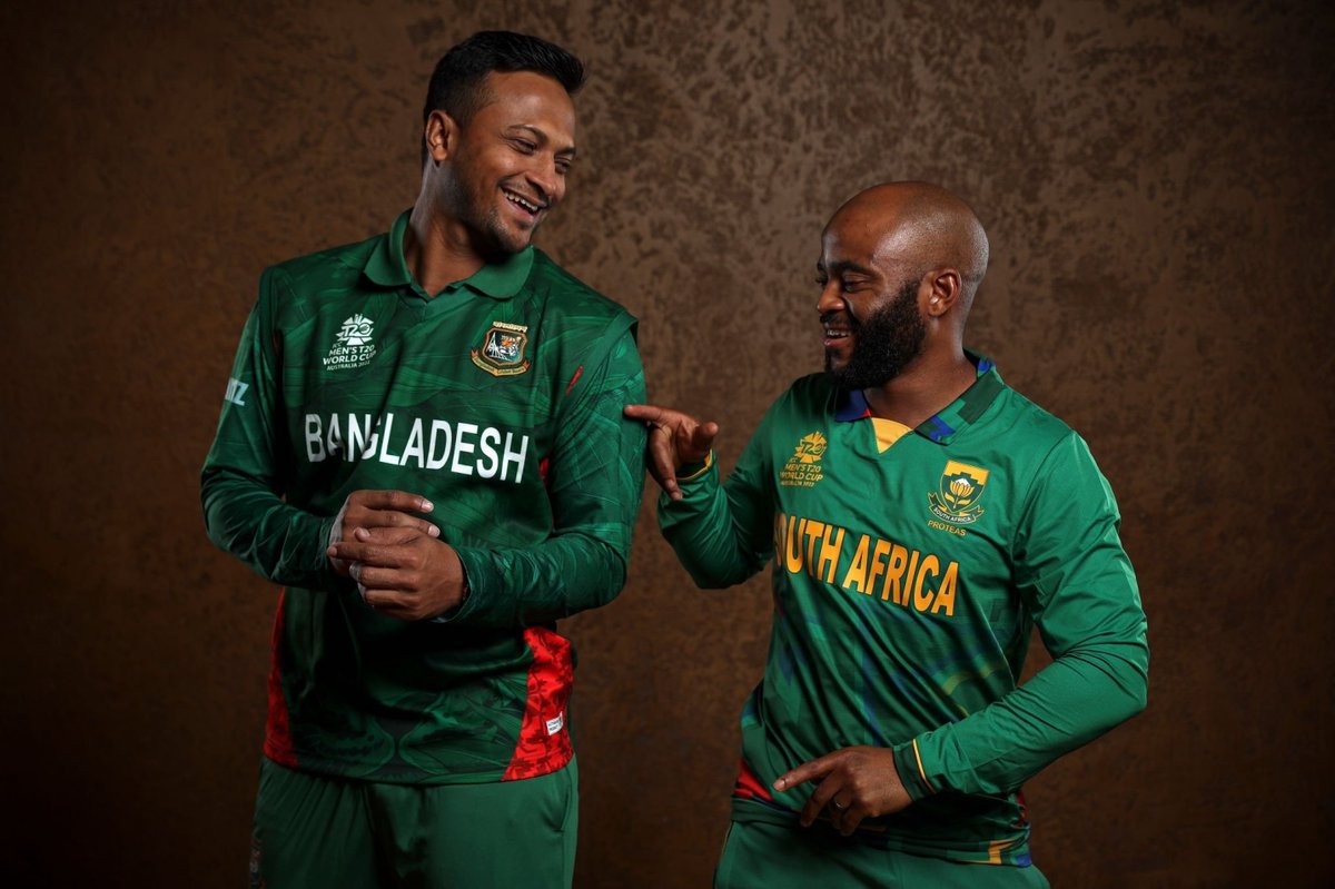 shafiqur_shijan's tweet photo. Shakib Al Hasan (C) of Bangladesh and Temba Bavuma (C) of South Africa. https://t.co/Jo908dliTM