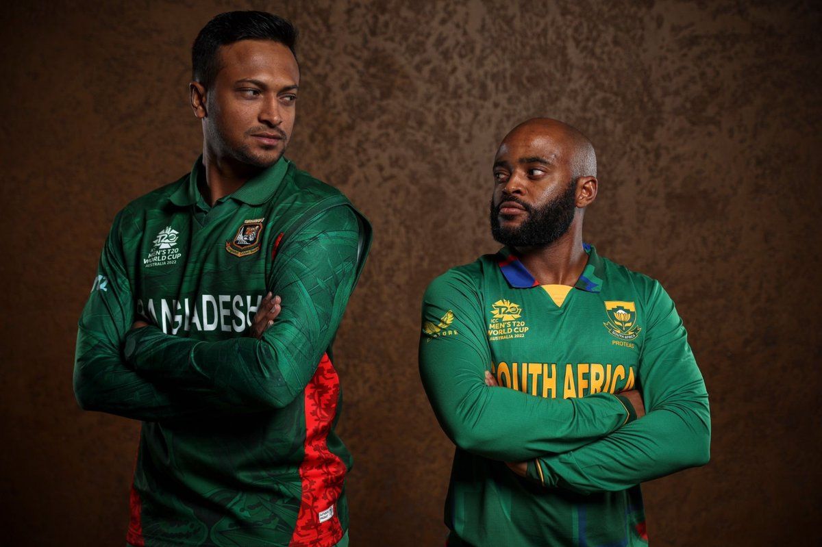 shafiqur_shijan's tweet photo. Shakib Al Hasan (C) of Bangladesh and Temba Bavuma (C) of South Africa. https://t.co/Jo908dliTM