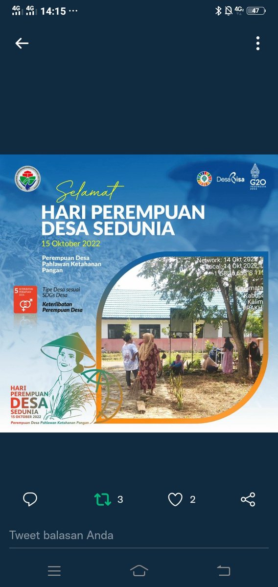 Perempuan Desa mempunyai peran yang cukup penting dalam pembangunan Desa
#PerempuanDesa
<a href="/jokowi/">Joko Widodo</a> 
<a href="/halimiskandarnu/">ABDUL HALIM ISKANDAR</a>
@Kemendespdtt
<a href="/malik_haramain/">malikharamain</a>
<a href="/imansyukri/">Iman Sukri</a>
<a href="/taufikmadjid71/">IG : taufik.madjid</a>
@yusradaridesa 
<a href="/azzameldzikrie/">#SantriIndonesia</a> 
<a href="/tppkemendes/">TPP KEMENDES</a>