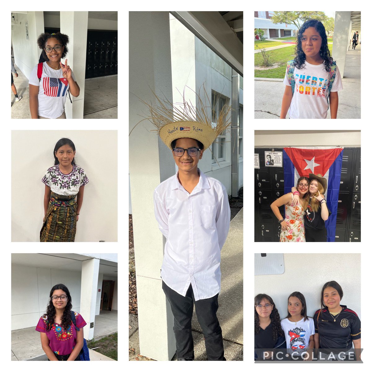 MemorialHCPS's tweet photo. Another great day of celebrating Hispanic Heritage Month. #RepYourCountry Be proud of who you are and where you come from! #ALLIN #Bulldogs4Life https://t.co/C6UJC0bSf7