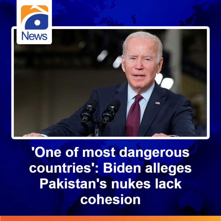 geonews_english's tweet photo. US President Joe Biden refers to Pakistan as "one of the most dangerous countries" while speaking about China and Russia

Read more: https://t.co/iKmPvbmR47

#GeoNews https://t.co/u8XdUU0af5