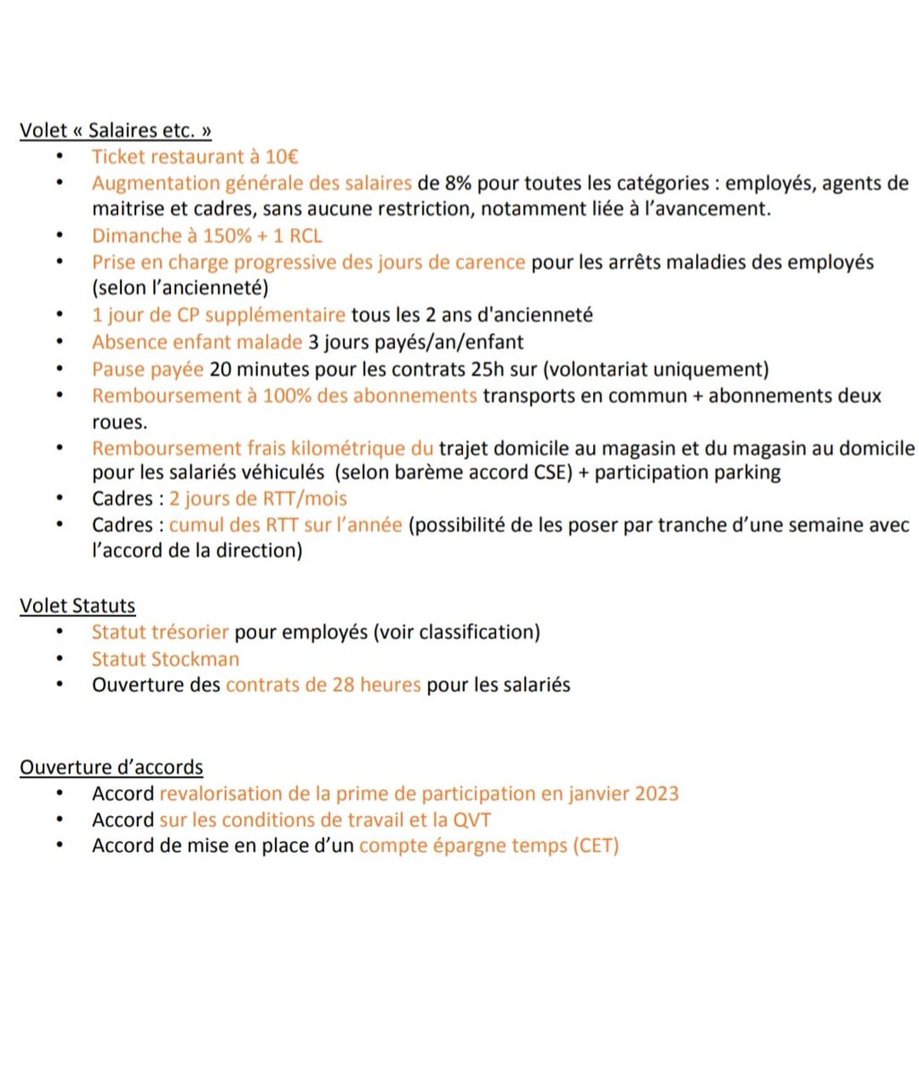 Bonjour à tous,
En ce moment ont lieu les Négociations Annuelles Obligatoires (NAO) 2022 Primark France.
 Le 13 octobre 2022 a eu lieu la 2ème réunion NAO pour lesquelles nous avons apporté nos propositions.
Vous trouverez ci-dessous les demandes de la Cfdt Primark France
#CFDT