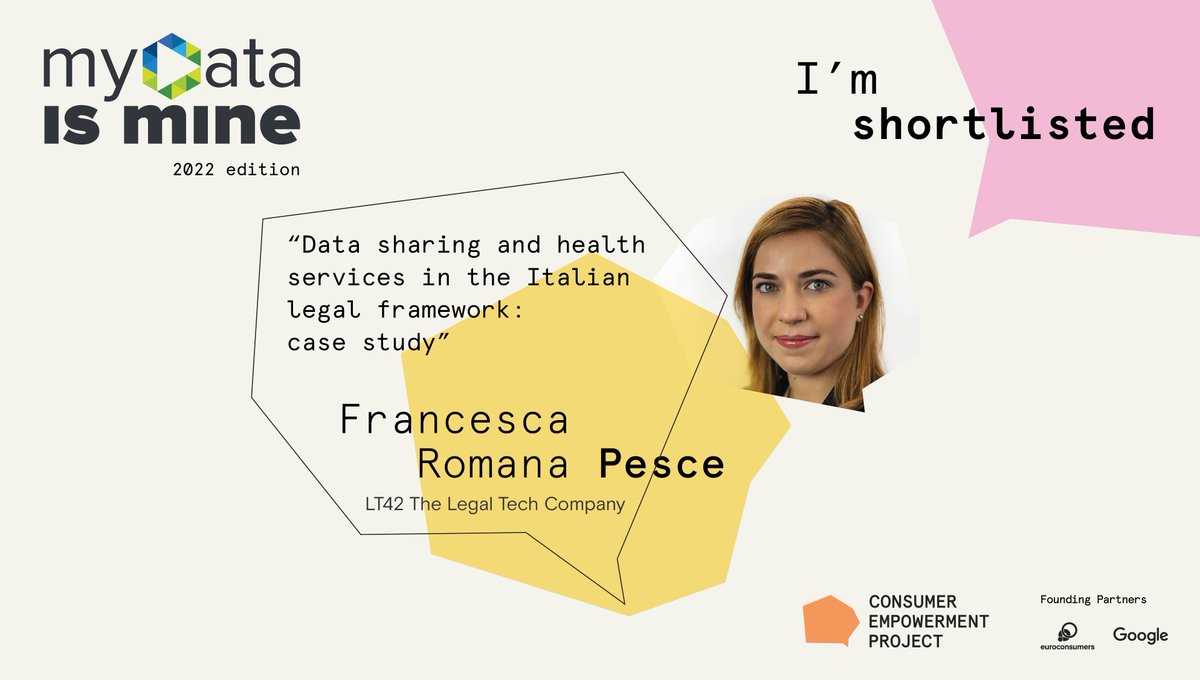TheCEPproject's tweet photo. This year #MyDataisMine Award really rocks!
👏 Congrats to Francesca Romana Pesce and @MatteoNebbiai who stand out especially from clarity, relevance and completeness of their paper on #datadriven innovation.
📢 Only one will be awarded at @WebSummit in Lisbon
😎 Stay tuned ;) https://t.co/F4PGxVEpic