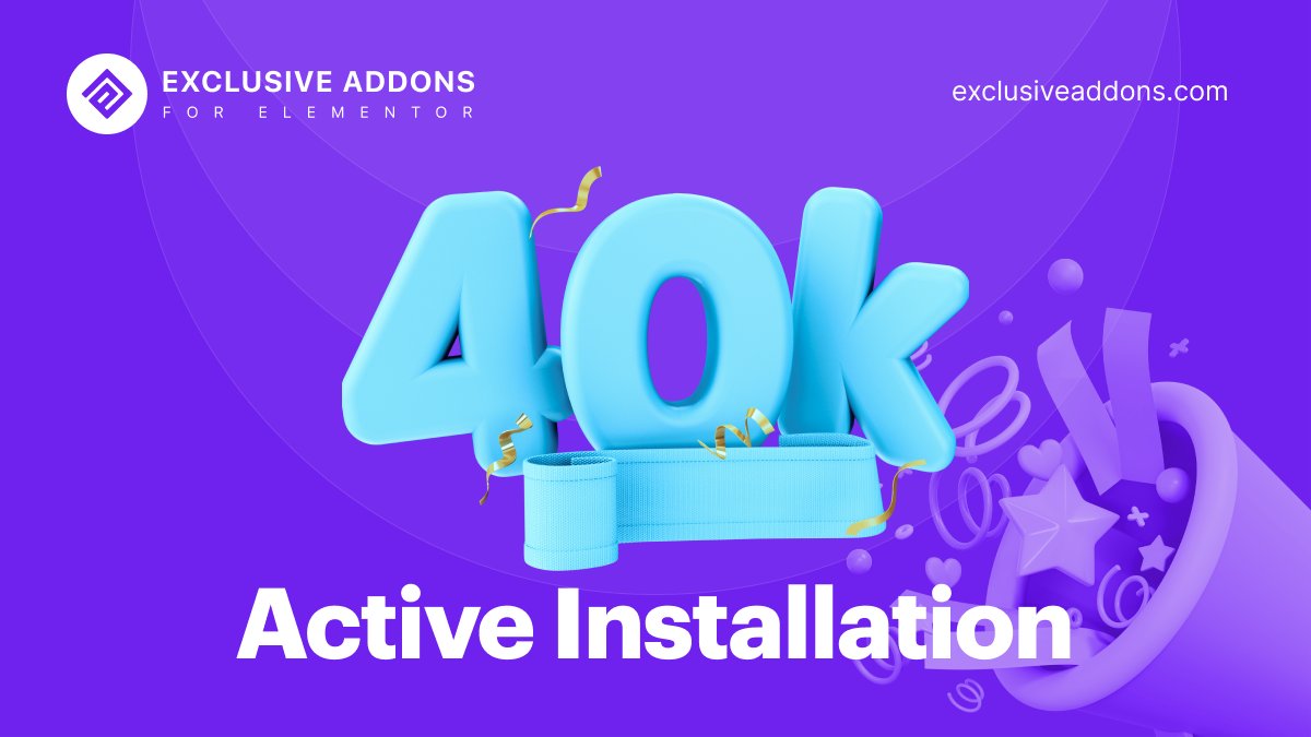 Today this mark of 40K is very special for our Team as well as every ExclusiveAddons user💖
Free Version: wordpress.org/plugins/exclus… #elementor #wordpress #wordpressdeveloper #woocommerce #woocommerceplugins #elements #widget #ui #ux #uxdesign #uidesign #webdesign #webdesigner