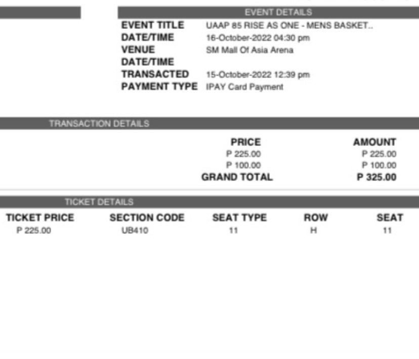 samlabita's tweet photo. Hi, friends! I have one extra UB ticket for the UP vs Ateneo game tomorrow. Selling it for the same price also. DM me if you’re interested! 😊 https://t.co/krjrO6ZXIC