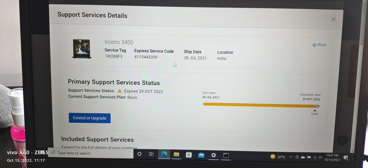PIlka2401's tweet photo. @Flipkart @Dell .. i have recently bought a dell laptop from Flipkart with one year of Dell warranty but on check i found the warranty is expiring on 30th oct. It's cheating from Flipkart and spoiling the Dell brand. https://t.co/s9DP1eii2H
