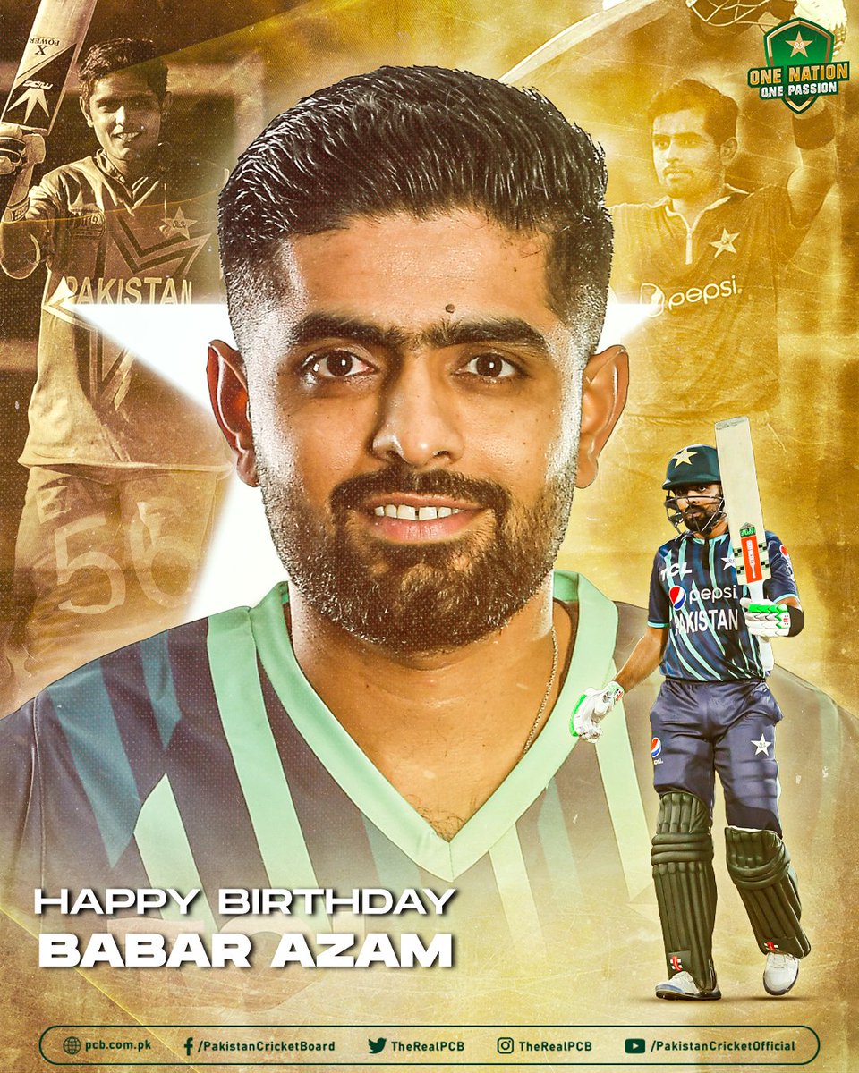 Leader_Tous1's tweet photo. Only batter to register a hat-trick of ODI 💯s on two occasions
11,017 runs in international cricket
Current No.1 ODI batter in ICC Rankings
First 🇵🇰 batter to score two T20I 💯s
Most wins for a Pakistan captain in T20Is

Happy birthday to the all-format 🇵🇰 captain @babarazam258! https://t.co/3dhxsCoqvE