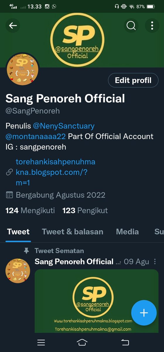 SangPenoreh's tweet photo. 123 followers.  Angka cantik. 
Thank you semuanya https://t.co/m6vR5fahxu
