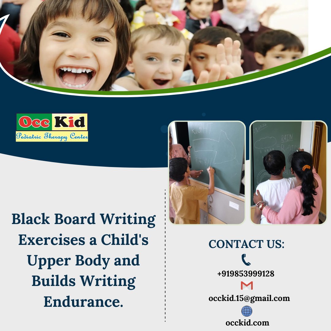 occkidofficials's tweet image. Blackboard writing is a great way to exercise the child's upper body and motor functions, as well as, prepares a child to hone academic and writing skills. 

#Occkid #PediatricCenter #ChildrenwithASD