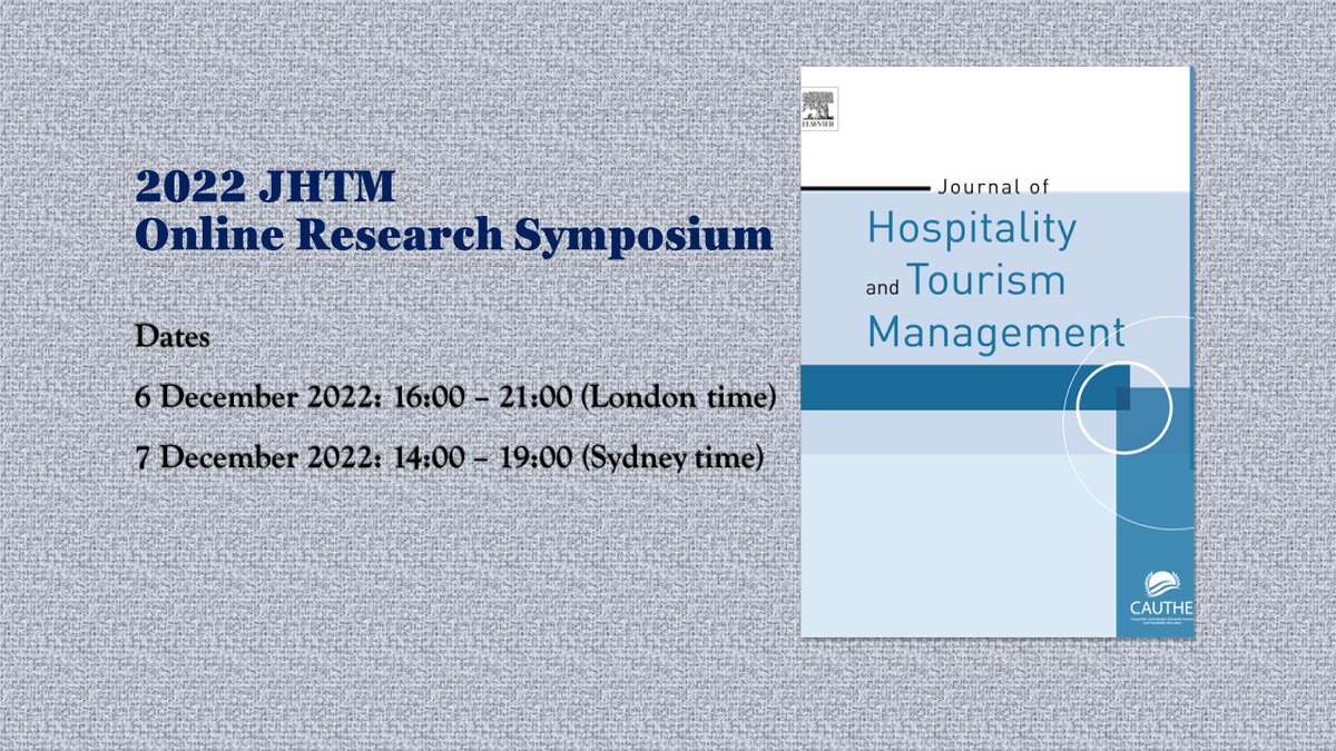 Journal of Hospitality & Tourism Management (JHTM) tweet media