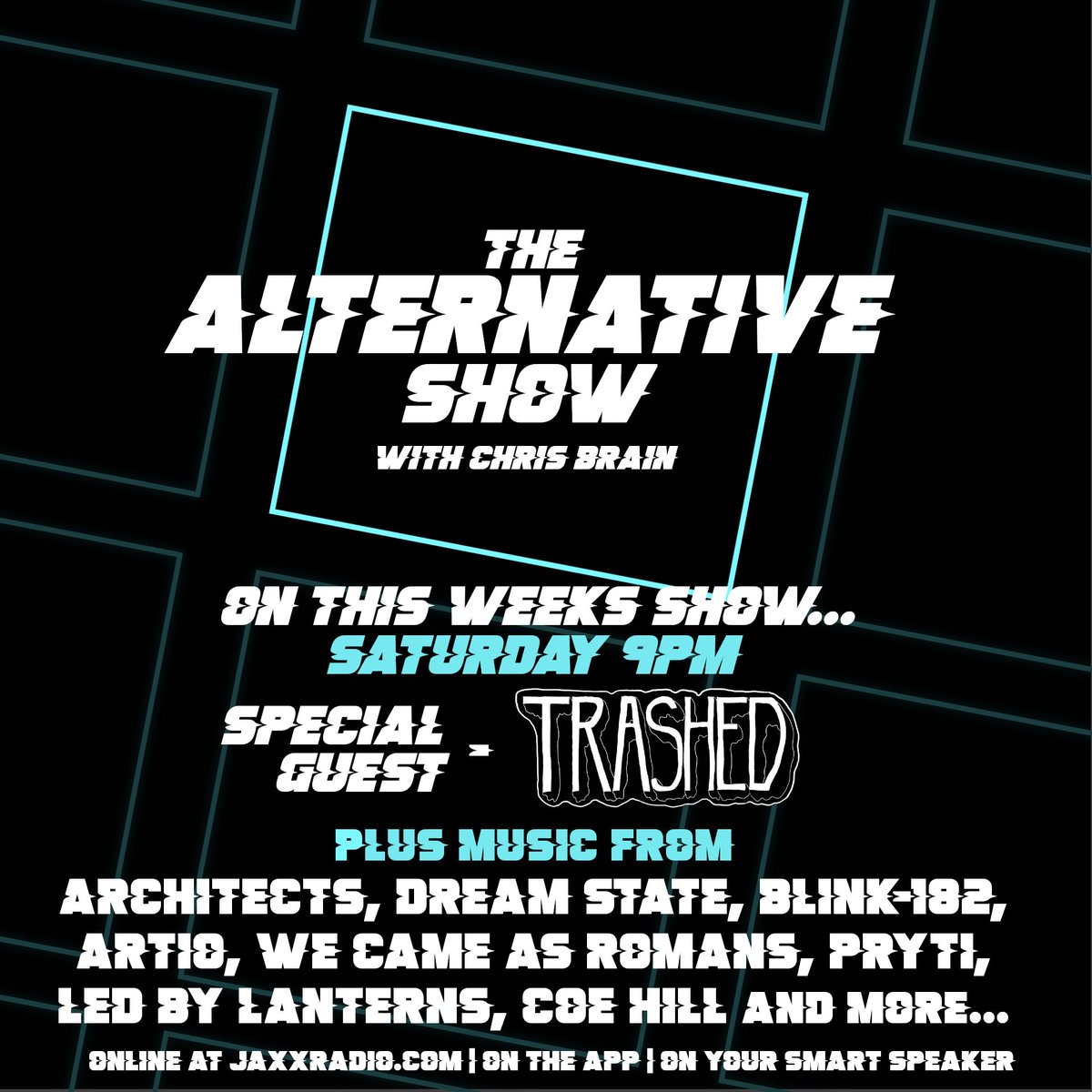 The Alternative Show (@altshowradio) on Twitter photo TONIGHT 9PM (UK TIME) on JAXXRADIO.COM
Absolutely STACKED line up this week! I chat to Jimmy from <a href="/TrashedOfficial/">Trashed</a> plus music from <a href="/Architectsuk/">Architects</a> <a href="/DreamStateUK/">DREAM STATE</a> <a href="/blink182/">blink-182</a> <a href="/Artiomusic/">Artio</a> <a href="/wecameasromans/">We Came As Romans</a> <a href="/prytigatge/">Pryti</a> <a href="/LedByLanterns/">Led By Lanterns</a> @coehillmusic and more!!!
#alternatuve #emo TONIGHT 9PM (UK TIME) on JAXXRADIO.COM
Absolutely STACKED line up this week! I chat to Jimmy from <a href="/TrashedOfficial/">Trashed</a> plus music from <a href="/Architectsuk/">Architects</a> <a href="/DreamStateUK/">DREAM STATE</a> <a href="/blink182/">blink-182</a> <a href="/Artiomusic/">Artio</a> <a href="/wecameasromans/">We Came As Romans</a> <a href="/prytigatge/">Pryti</a> <a href="/LedByLanterns/">Led By Lanterns</a> @coehillmusic and more!!!
#alternatuve #emo