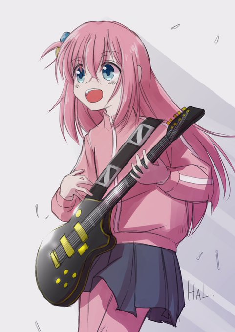 飲酒カキカキ(ΦωΦ)ぼざろ初描きひとりちゃんの陰キャっぷりがかわえええやっぱりタイムきらら枠は裏切らないてかまたピンク髪とジャージ!#ぼっち・ざ・ろっく 