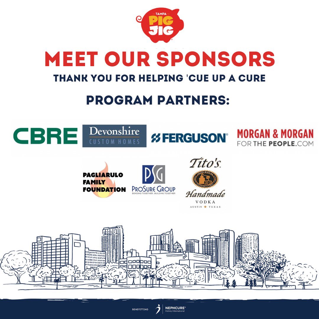 TampaPigJig's tweet photo. The Tampa Pig Jig wouldnโt be possible without the support of all of our sponsors. Meet our 2022 Program Sponsors! โค๏ธ
#TampaPigJig #CueUpACure https://t.co/j9G8HeUS0r