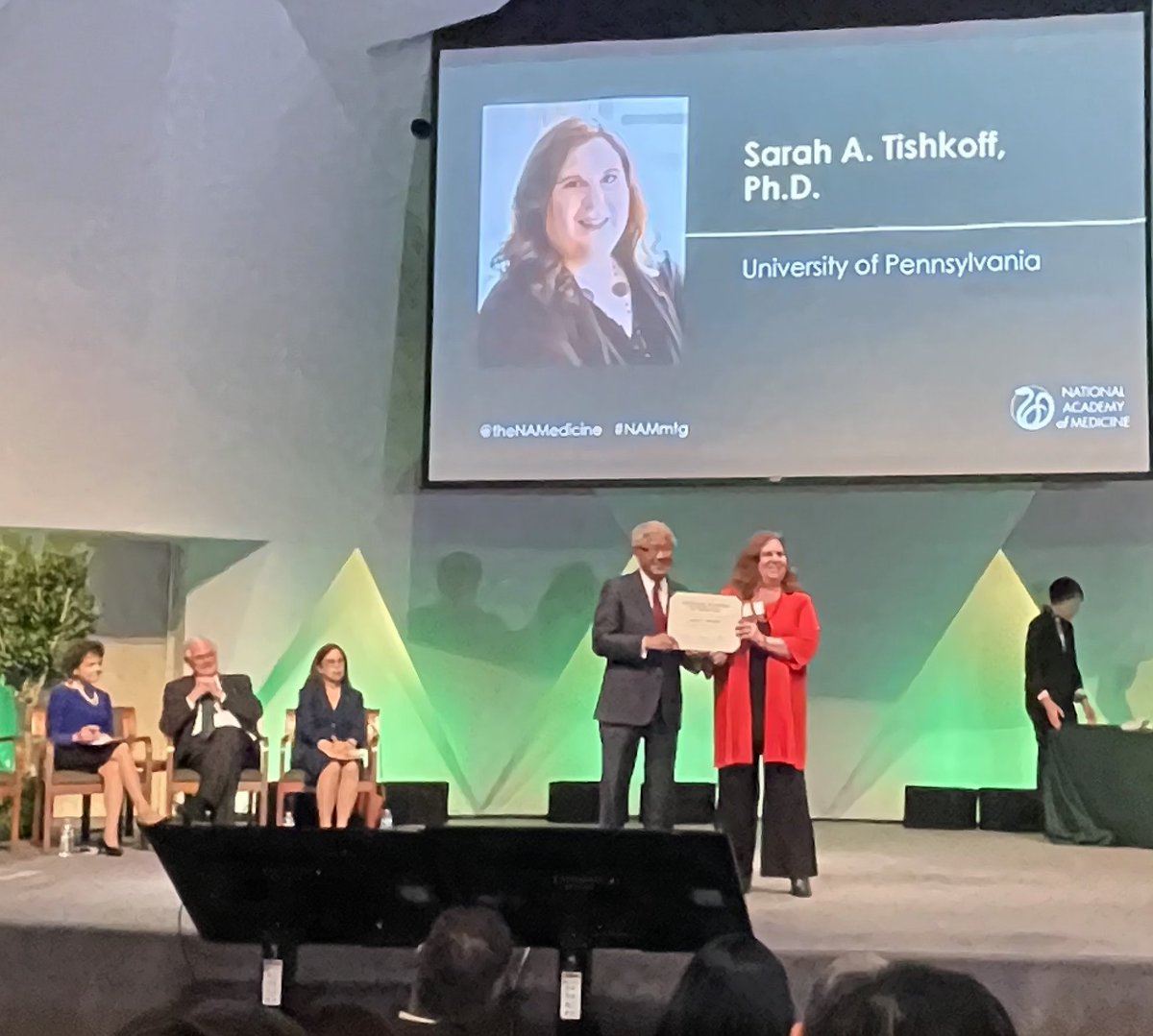 Congratulations to my colleague @SarahTishkoff for her induction into the National Academy of Medicine. She has been an inspiration to me for so many years. It was such a honor to be in the same class at @theNAMedicine.