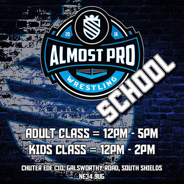 ShieldWrestling's tweet photo. The Almost Pro Wrestling School is open tomorrow!

Adult Class - 12pm-5pm 
Kids Class - 12pm-2pm 

Chuter Ede CIO, Galsworthy Road, South Shields, NE34 9UG https://t.co/pSddTVrDXW