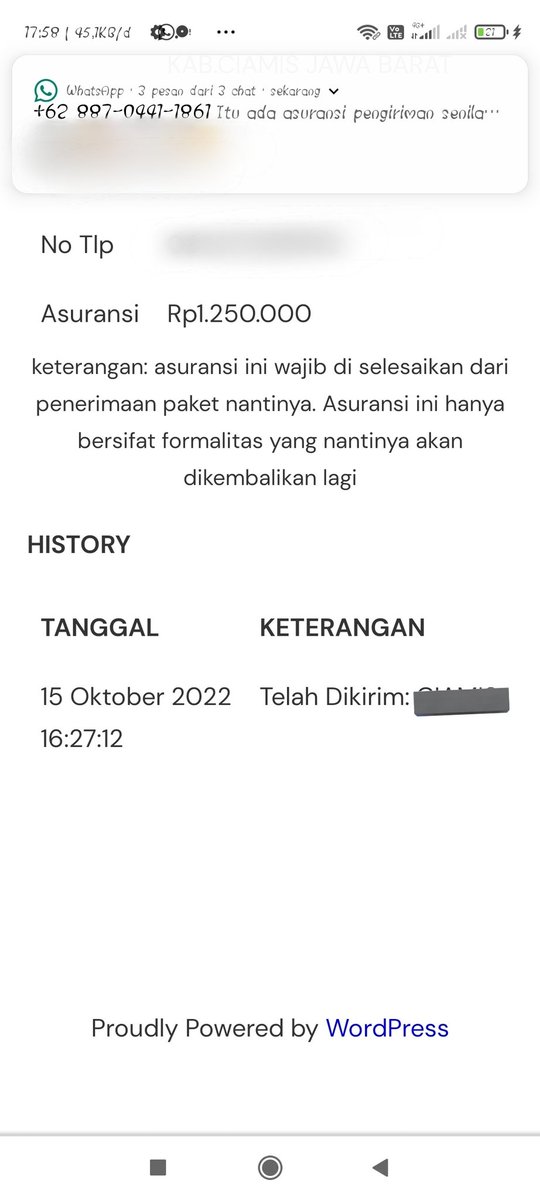 Hallo admin @jntexpressid apakah ini benar? Saya baru pertama kali belanja yang dapat sms seperti ini. Biasanya kalo belanja gak ada sms kaya gini