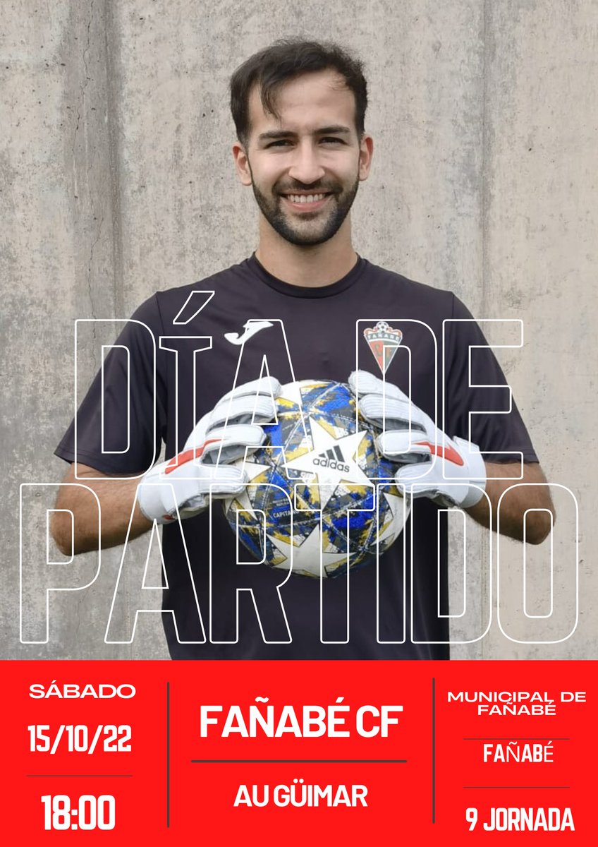¡𝙃𝙤𝙮 𝙟𝙪𝙜𝙖𝙢𝙤𝙨! 🔴🟢⚽

¡Te esperamos en nuestra casa, afición! 👏

#NuestroMejorFichajeEresTu #UnPuebloUnEquipo #FañabéCF #RegionalPreferente #FañabéGüimar