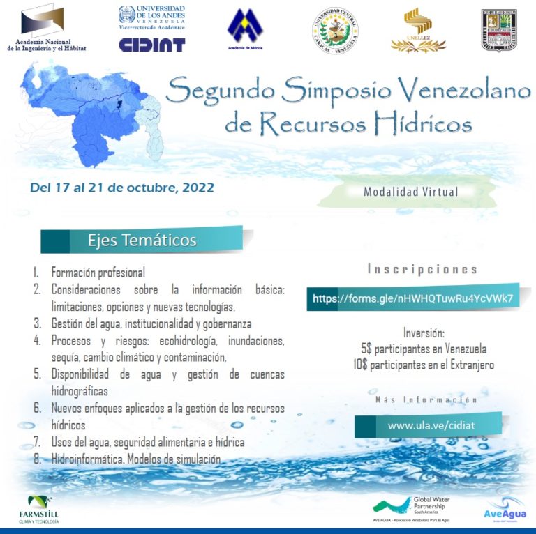 Si aún no te inscribes en el Segundo Simposio Venezola o de Recursos Hídricos, postulate y obtén tu subvención de matrícula. forms.gle/8VfHaSfLZAjA6o…