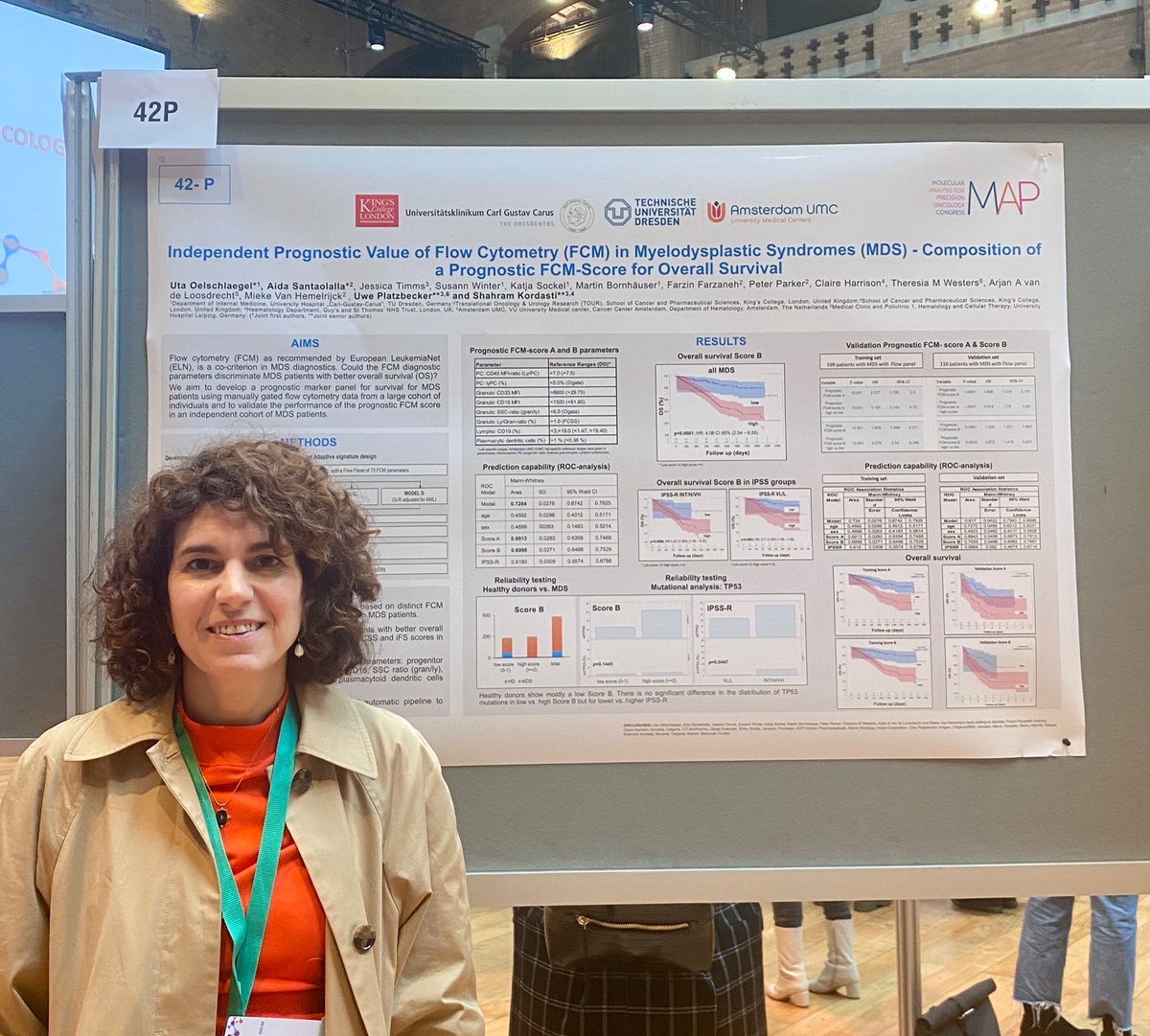 Interesting conversations during the poster session at  #MAP2022, presenting our independent Prognostic FCM-Score for overall survival in #myelodysplasticSyndromes <a href="/KordastiL/">Kordasti_lab</a>