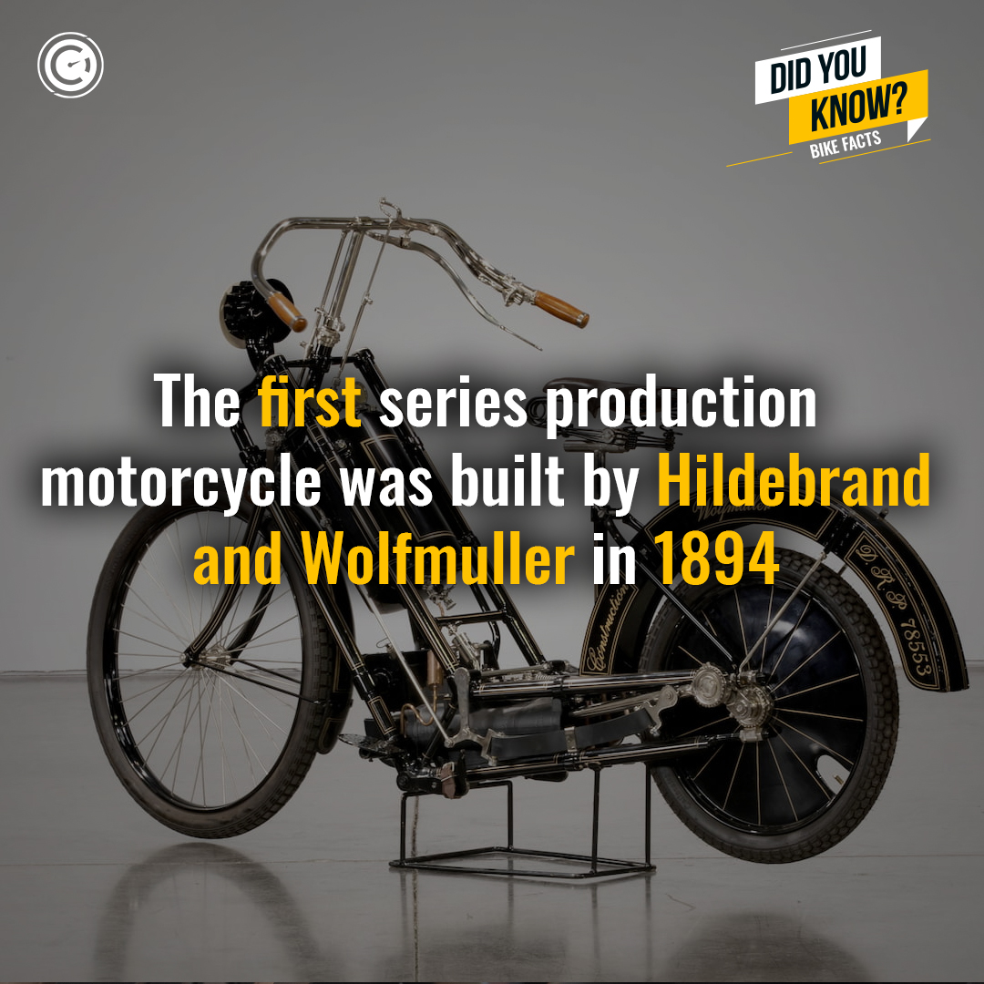 The first series production motorcycle was built by Hilderbrand and Wolfmuller in 1894

Follow us for more awesome content. 

Download our apps
Android App - bit.ly/GarageProApp 
iOS App - bit.ly/GarageProiOS