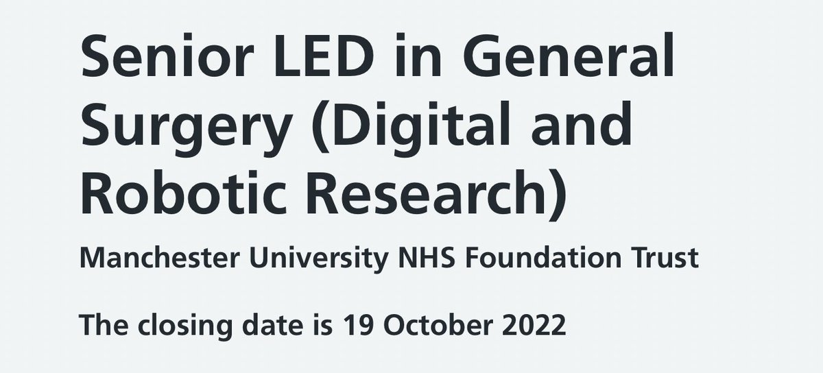 Are you a #Generalsurgery trainee interested in robotic 🤖&amp; digital surgery?

Check out bit.ly/DigitalSurg

🚀Research opps with progression to higher degree🚀Digital surgery training portfolio
🚀Multiplatform robotics <a href="/IntuitiveSurg/">Intuitive</a> &amp; <a href="/CMRSurgical/">CMR Surgical</a> 
&amp; many more...
