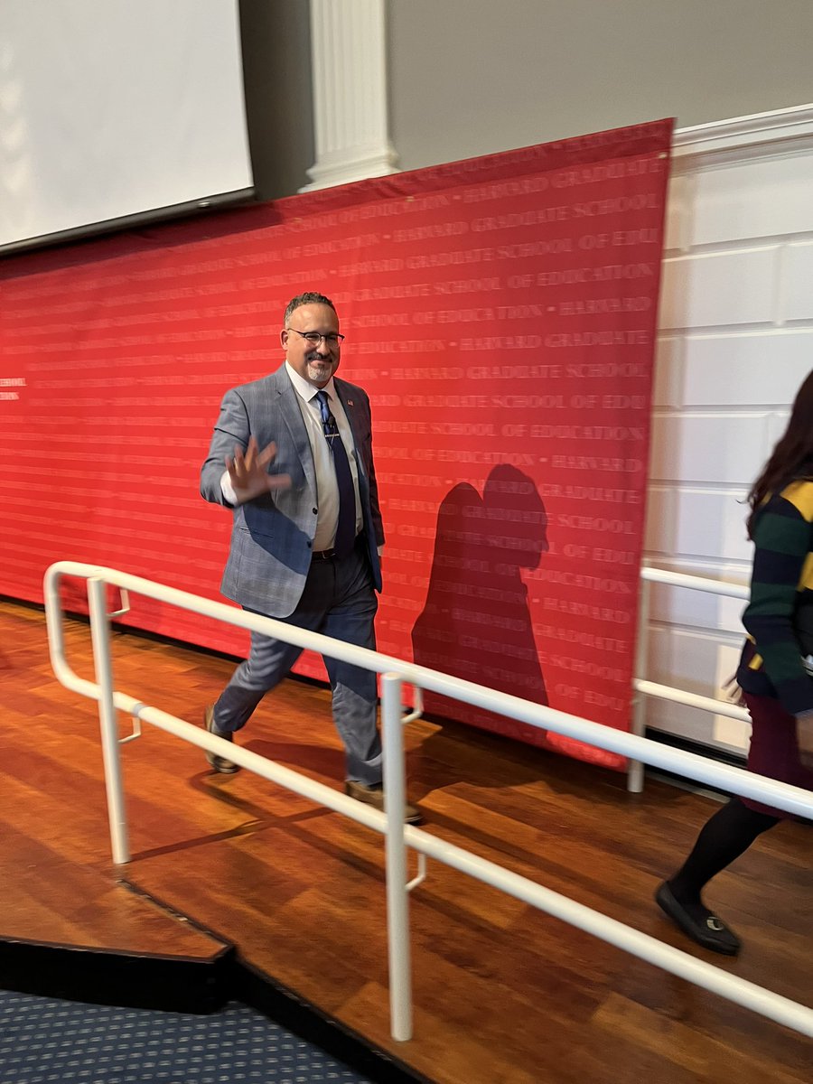 Special thanks to Justis Lopez who connected our Harvard EdLD C-12 cohort with US Secretary of Education Dr. Miguel Cardona  yesterday. His message - stay true to yourself - never give up your stripes. #HGSE