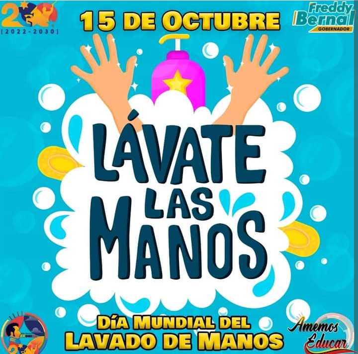 #15deOctubre #DiaMundialDelLavadodeManos   

Decretado por la OMS. Hábito que debe ser parte de nuestra rutina diaria y a través del cual evitamos el contagio y propagación de muchas enfermedades, sobre todo en los más pequeños

@MPPEDUCACION 
<a href="/NicolasMaduro/">Nicolás Maduro</a>