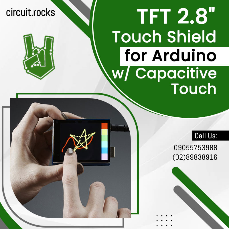 circuitrocks's tweet image. Add some sizzle to your Arduino project with a beautiful large touchscreen display shield with a built-in microSD card connection and a capacitive touchscreen.

Click Here-bit.ly/3VurYoB

#tftdisplay #touchshield #sim800c #arduino #electronics #technology #circuitrocks