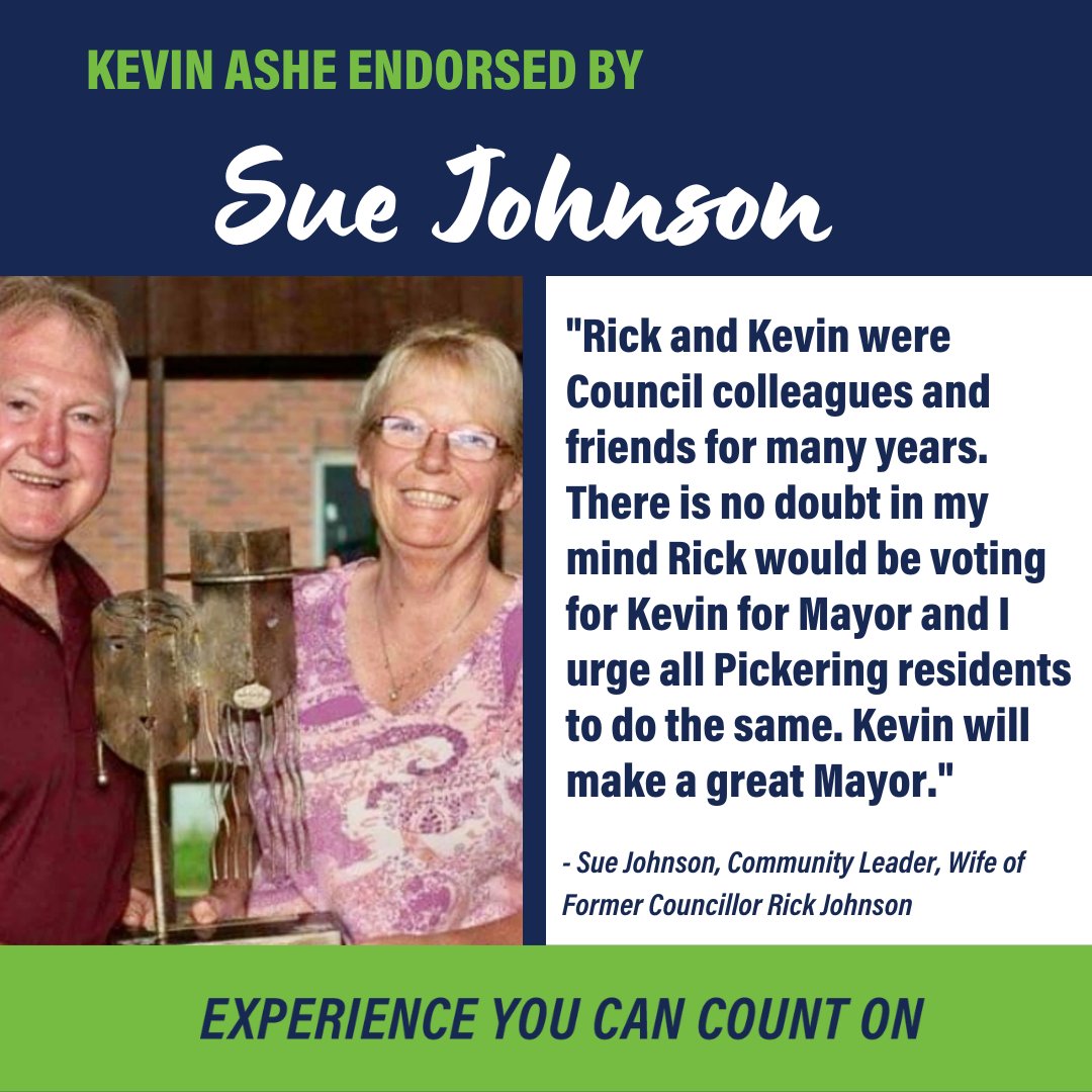 KevinAshe4Mayor's tweet photo. Thank you, Sue!

#CountOnKevin #KevinAsheForMayor #mayor #pickering https://t.co/YrkDbilu7r