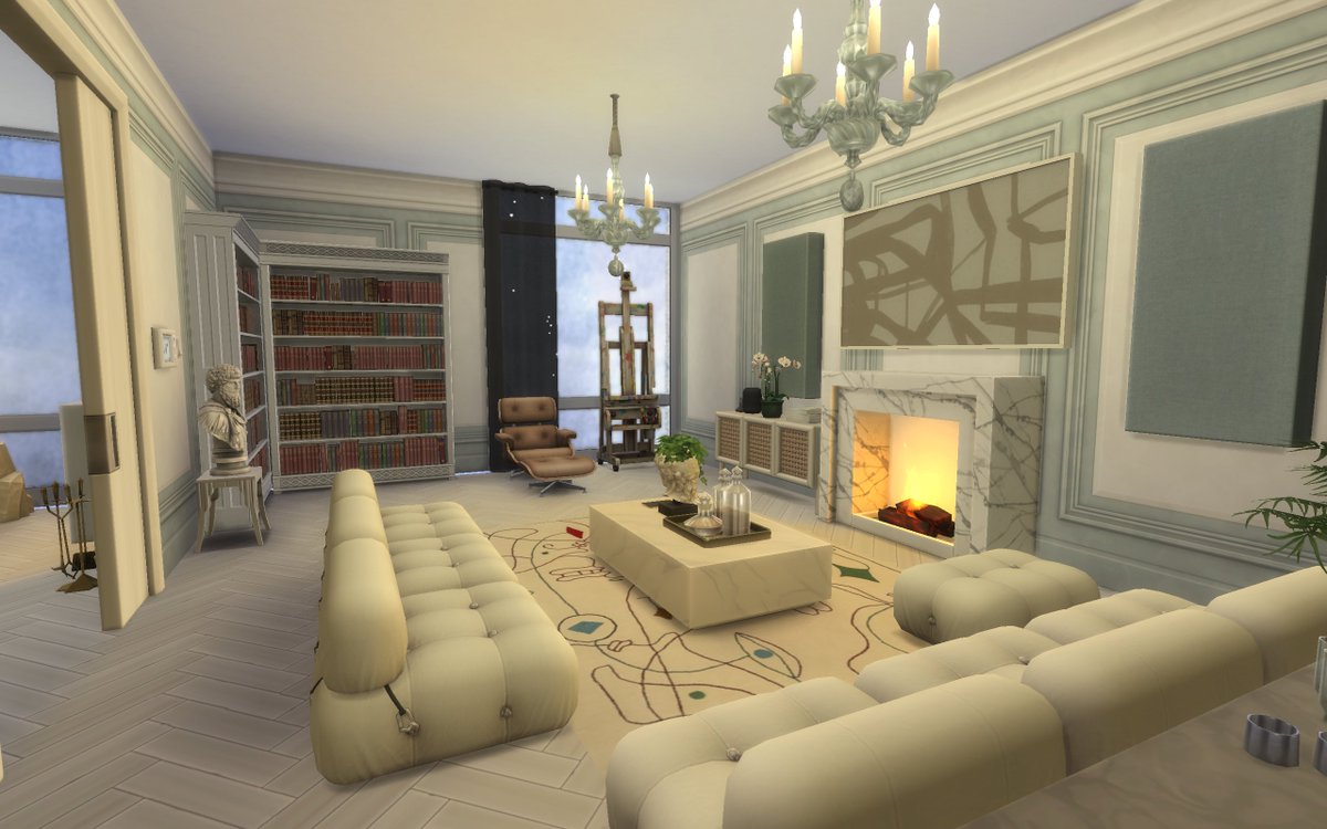 BluthIndustries's tweet photo. #WIP in love with these details. Such talented work by amazing CC creators . #ShowUsYourBuilds #simmersdigest #harlix #simwearsprada #thejim07 #bluthindustries #ts4 #sims4 https://t.co/raChf8mlRn