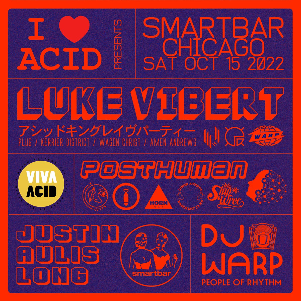 namlook2's tweet photo. I ❤️ Acid party in #Chicago tonight, sat 10/15 at @smartbar with Luke Vibert, @posthuman, @justinlong312 and Dj Warp! 😱🎵
.
#lukevibert #posthuman #djwarp
#smartbar #justinaulislong #Chicago #namlook2 #electronicmusic #acid #VivaAcid #AcidHouse #ChicagoHouseMusic #ILoveAcid https://t.co/coQccK5zka
