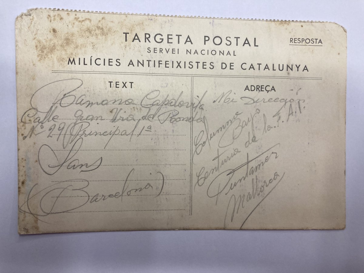 Maguilera_'s tweet photo. Luis Capdevila Giol, el anarquista de Sants que luchó en el frente de Mallorca: "Todos mis compañeros defendemos la libertad y la razón del pueblo".

Estoy buscando a sus descendientes. Ojalá Twitter haga su magia.

https://t.co/CxK9o41g41 a través de @UHmallorca https://t.co/8eYDEYf9rK