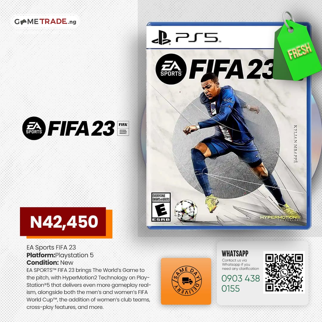 gametradeng's tweet photo. FIFA 23🌟
🎮 PlayStation 5

Available now! https://t.co/8KUa1w7Bwv