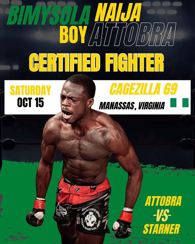 CombatSportsNG's tweet photo. Meet Bimysola 'Naija Boy' Attobra, π³π¬ A very exciting MMA Prospect about to make his pro Debut today π₯π₯π₯
#mma #mmadebut #prodebut #ufc #soladalion #bymsolattobra #certifiedfighter https://t.co/yHYUgDX1e2