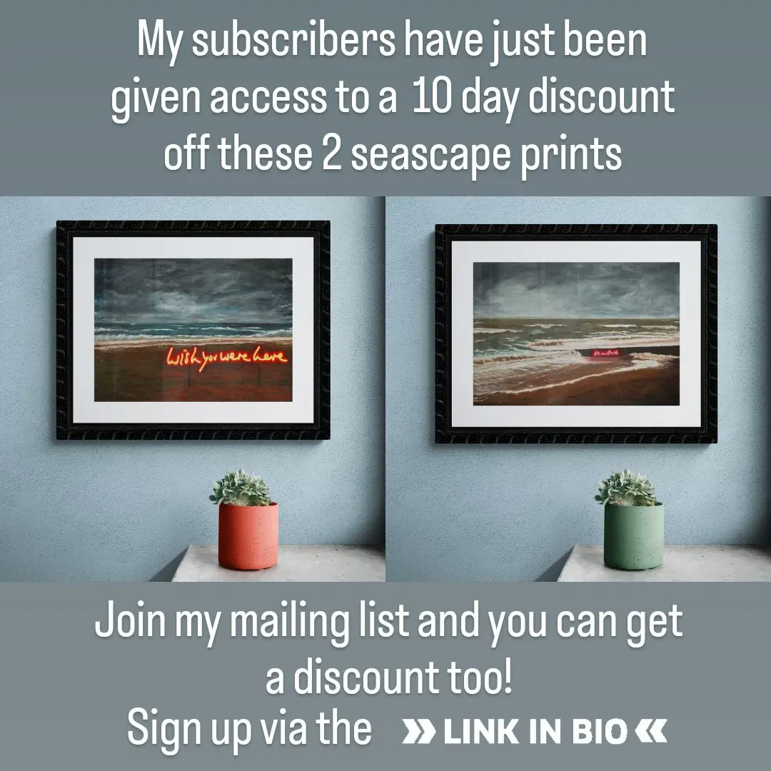 neonpainter's tweet photo. Have you been lusting after one of my stormy Seascape prints to light up your home?
Sign up to my mailing list for access to this offer 👉👉👉
https://t.co/t3UQkp7u14
#seascape #neon #neonart #artforsale #shorehambeach #wishyouwerehere #kissmequick #seascapeprint https://t.co/9ZhZUvVlAS