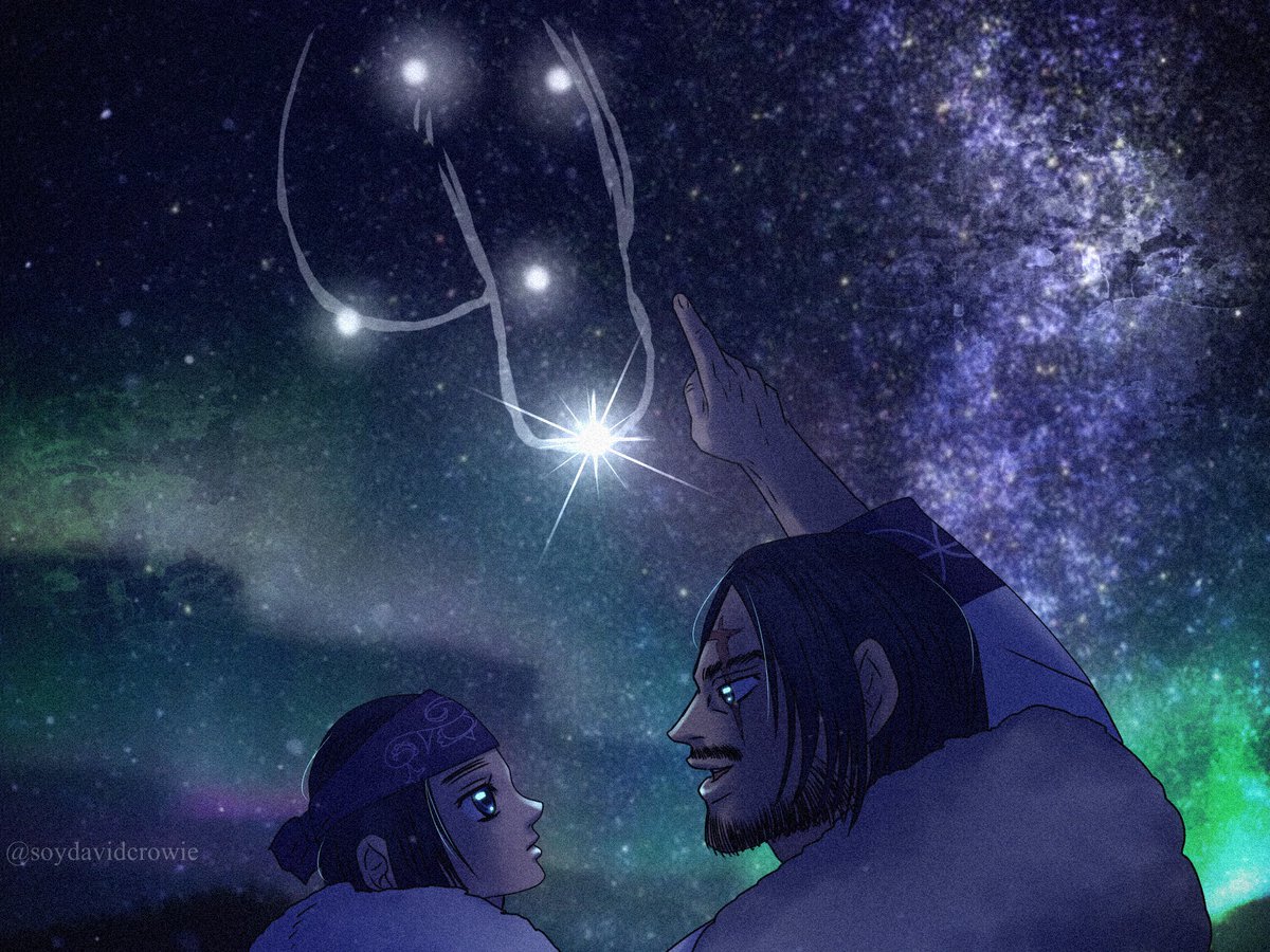 soydavidcrowie's tweet photo. #GKtober2022 Day 14: Stars. 'Ci neno an nociw' #goldenkamuy #ゴールデンカムイ #nodasatoru #野田サトル #アシㇼパ #asirpa #wilk #nopperabou #horkewoskoni #ホㇿケウオㇱコニ #Григорий #Gregory #グリゴ #ウイルク #Вилк #のっぺらぼう #小蝶辺明日子 https://t.co/JLi9nVv3Y5