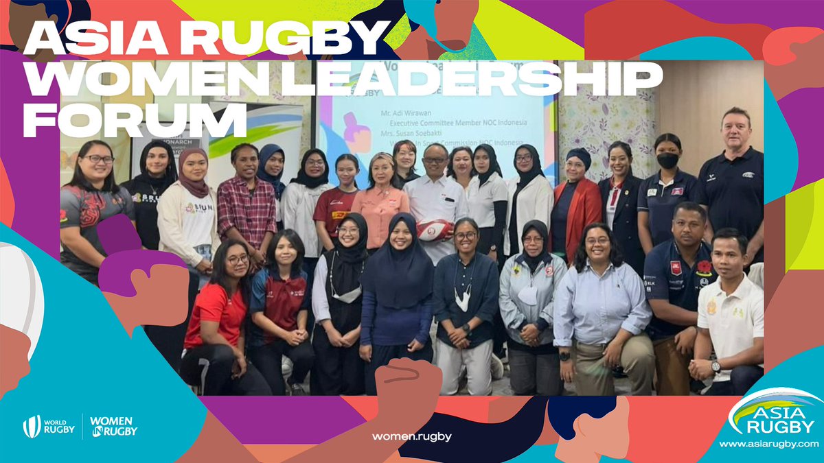 asiarugby's tweet photo. 25 delegates gather in Jakarta, Indonesia 🇮🇩 to take part in the  Women Leadership Forum - East and South East Asia 

🇯🇵🇧🇳🇵🇭🇱🇦🇲🇾🇰🇭🇮🇩
📌Jakarta 
🗓️ 15-16 October 2022
#TeamPowered | #WomenInRugby | #AsiaRugby |  #WorldRugby
@QaisUAE @WorldRugby https://t.co/hMZQZVoG1u