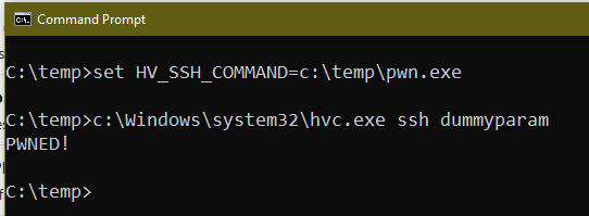 0gtweet's tweet image. Oh, a #LOLbin again? 🙄
1. Set HV_SSH_COMMAND to your exe
2. Launch "hvc.exe ssh dummyparam"
3. Enjoy!