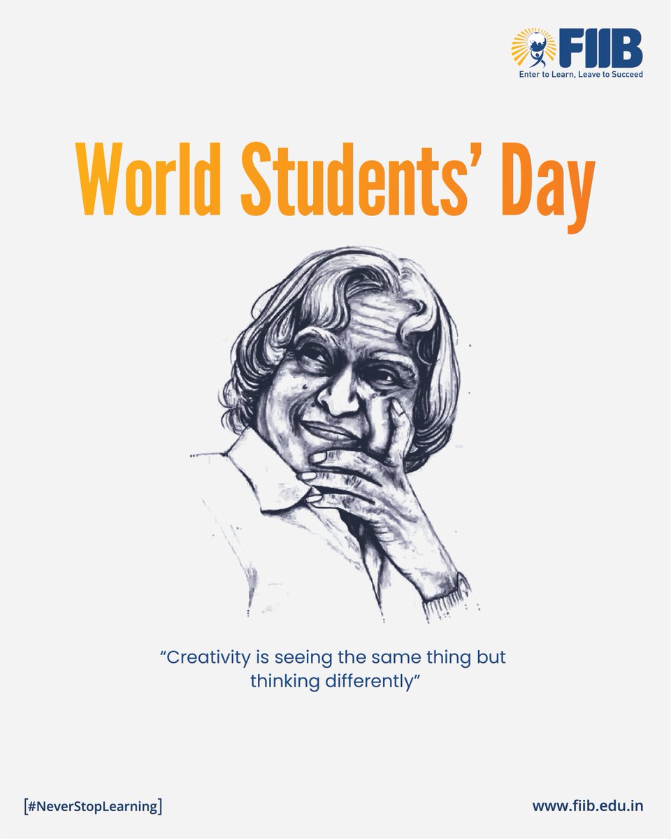 "If four things are followed - having a great aim, acquiring knowledge, hard work, and perseverance - then anything can be achieved" - Dr. APJ Abdul Kalam.

Remembering Bharat Ratna, Missile Man, Former President of India #DrAPJAbdulKalam on his birth anniversary.