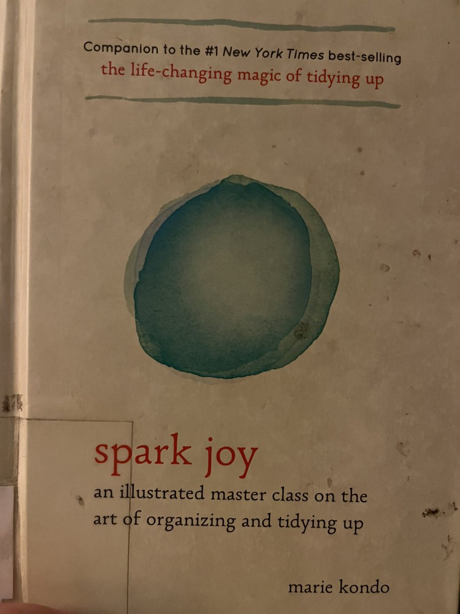 jcoldes's tweet photo. Just finished “Spark joy” by Marie Kondo.  Interesting read on methods of tidying your home.  A very Japanese way of thinking.  It isn’t the minimalist approach but close.  To summarize, we must remove everything we own that doesn’t make us feel joy using or looking at. https://t.co/9pJg957wkg