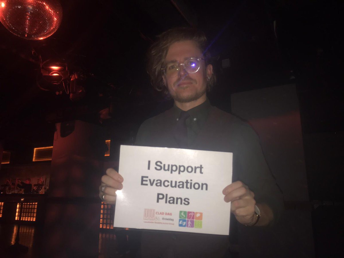 LifeBuildings's tweet photo. Thank you @gracepetrie & @BenMossFolk for showing solidarity with @Claddag, fighting for fire safety equality.
#EvacPlansNow
#NotJustWheelchairs https://t.co/tiv0kNjVzd